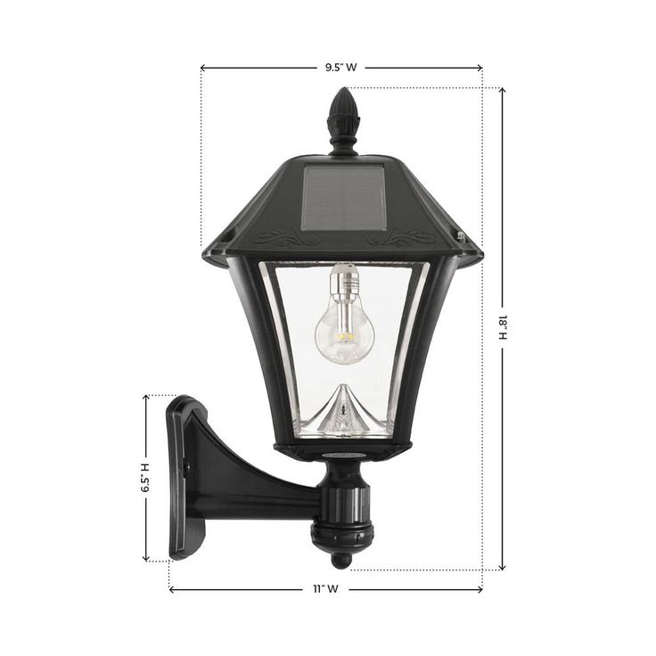 Baytown II Bulb 1-Light Black LED Outdoor Solar Post/Wall Light with GS Light Bulb Warm-White