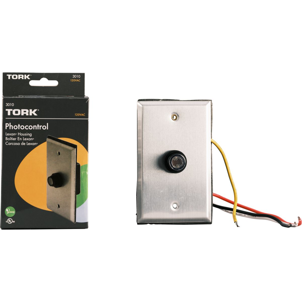 Progress Lighting Tork Photocontrol, Wire-In Light Sensor, 120VAC, 5-5/8 in H x 3 in W