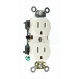 15 Amp Industrial Grade Narrow-Body Duplex Outlet, White - Super Arbor