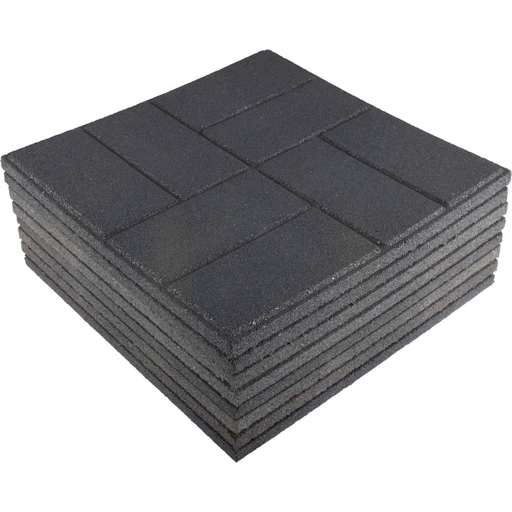Pure Garden Rubber Deck Tiles 8-Pack - 14.2SQFT Outdoor Flooring Pavers - Gray product image