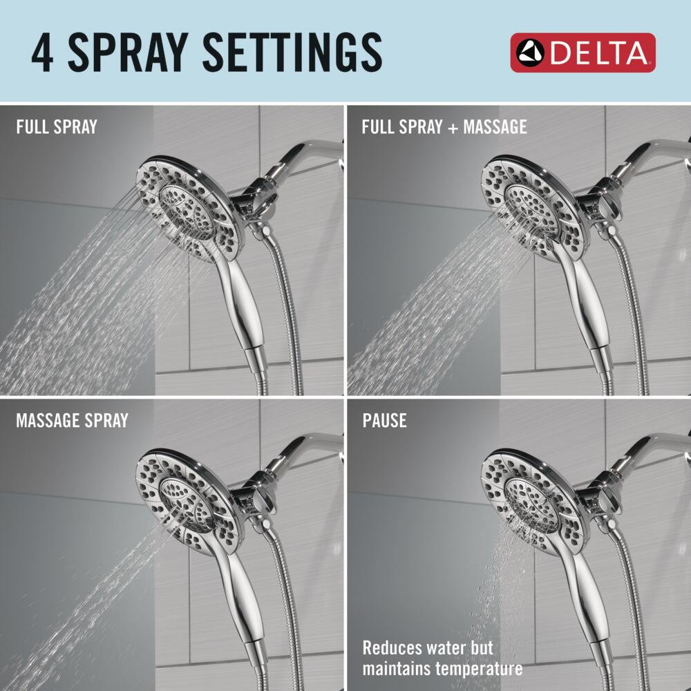 Delta In2ition Universal Showering Components Satin Nickel 4-Spray Dual/Combo Shower Head, 6-in, 2.5 GPM (9.5 LPM)