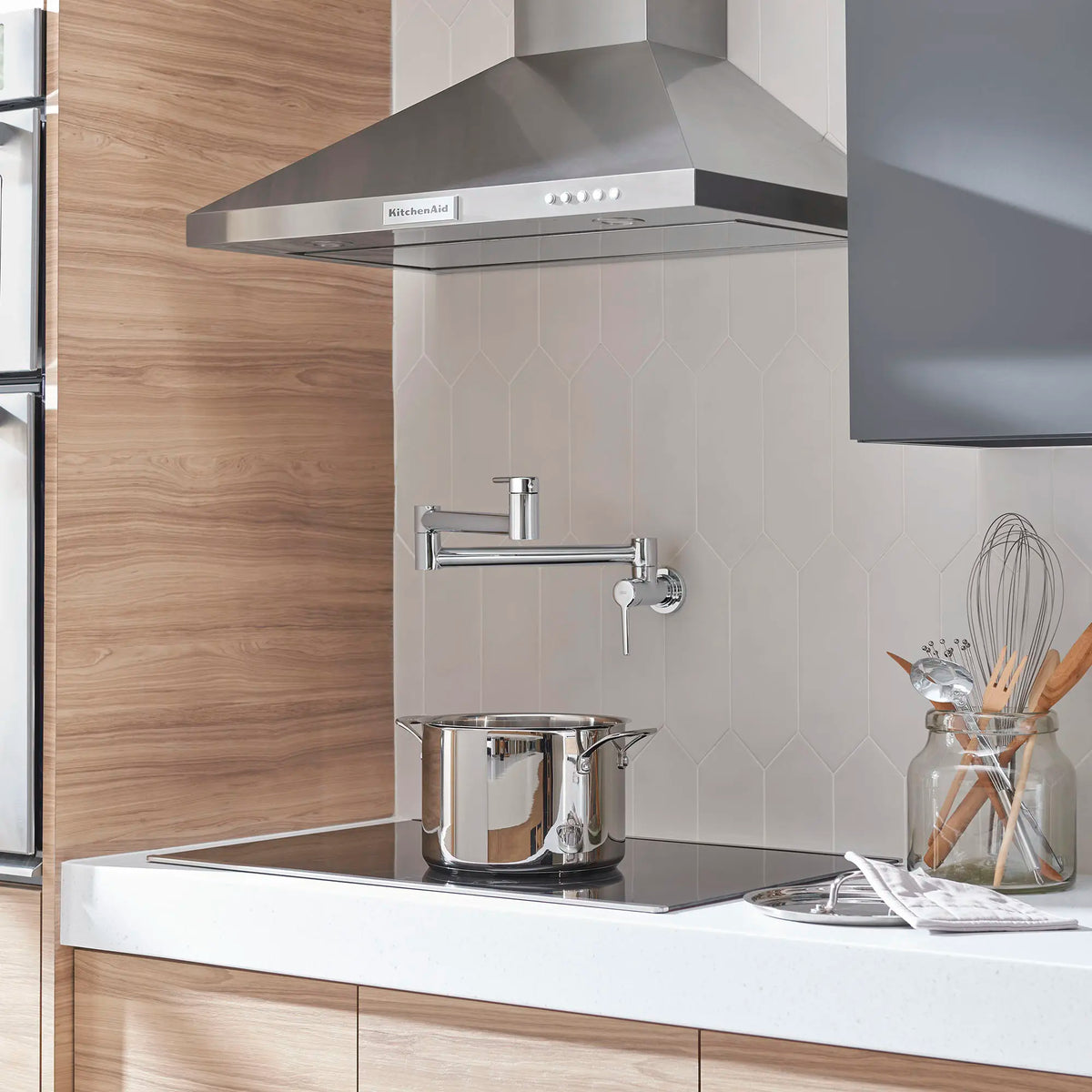 American Standard Studio S Wall-Mount Pot Filler Kitchen Faucet, Polished Chrome, 1-Handle, 4.0 GPM, 22-in Reach