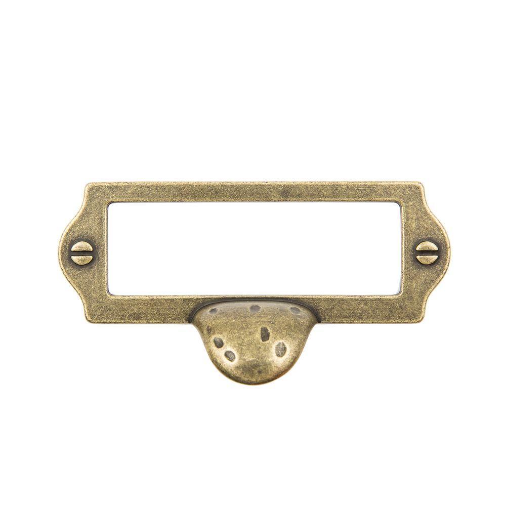 3 in. Antique Brass Cardholder with Finger Pull - Super Arbor