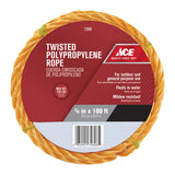 Ace 3/8 in. Dia x 100 ft Yellow Twisted Polypropylene Rope