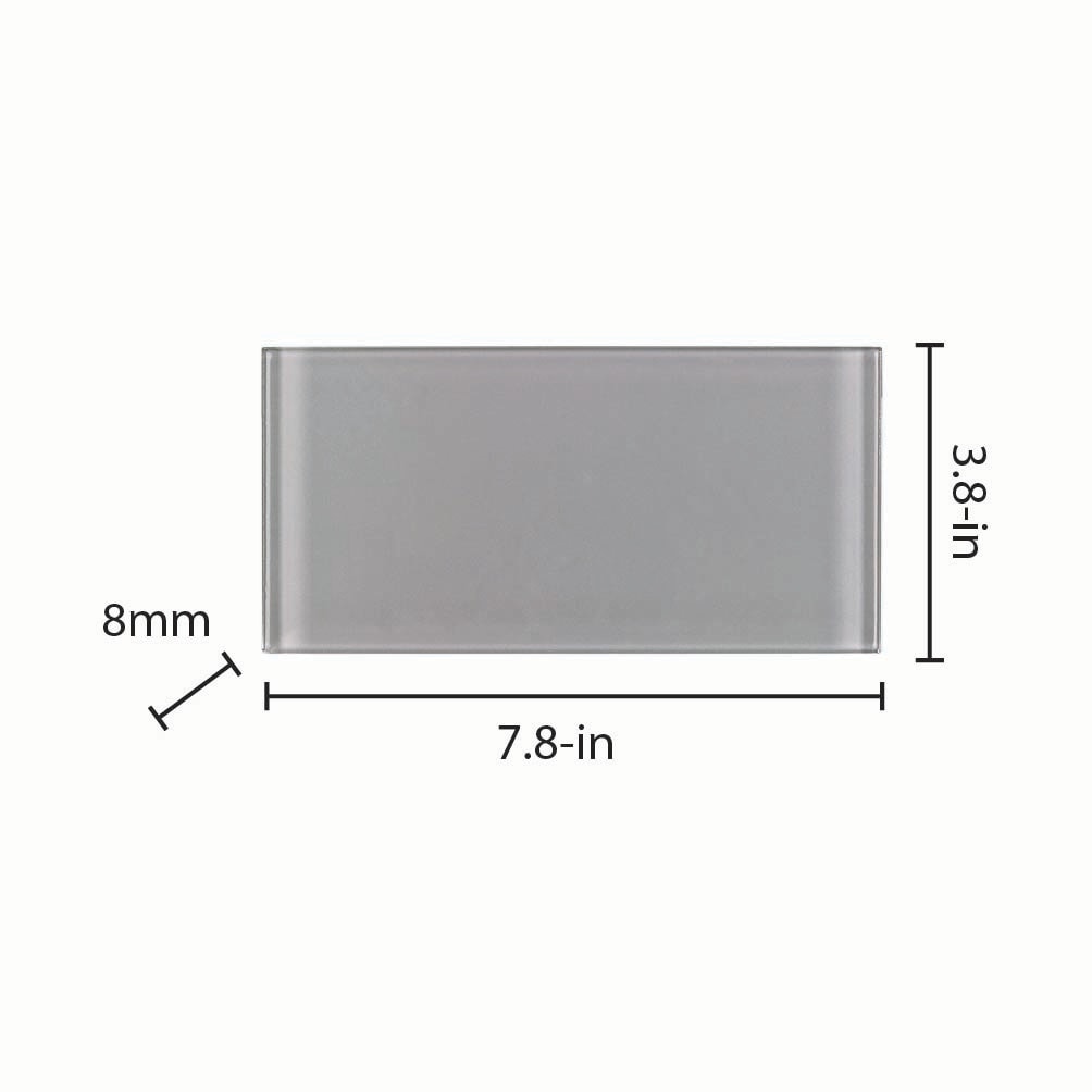 Elida Ceramica Grey Glass 4-in x 8-in Glossy Subway Wall Tile