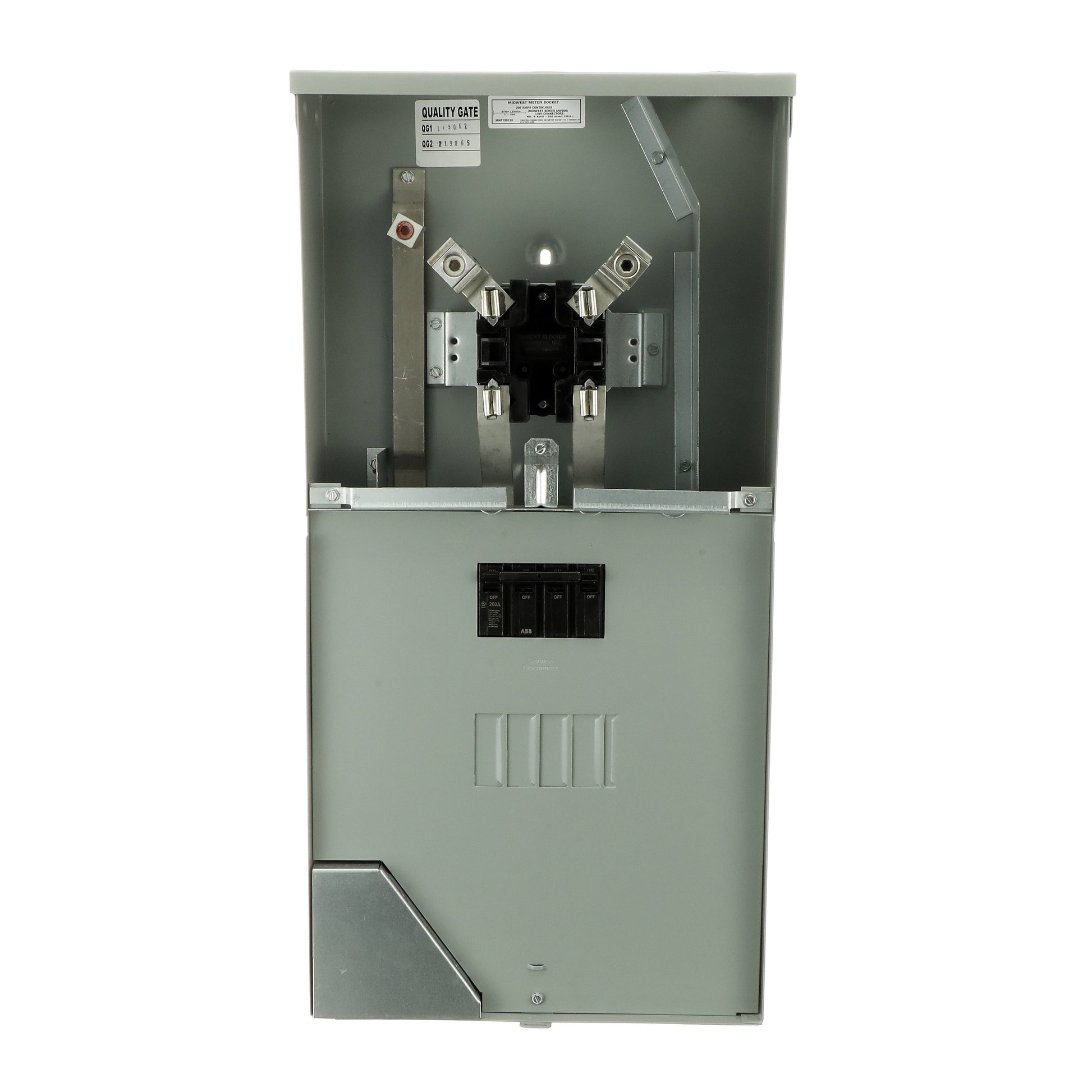 ABB ReliaHome 200-Amp 4-space load center - detail view