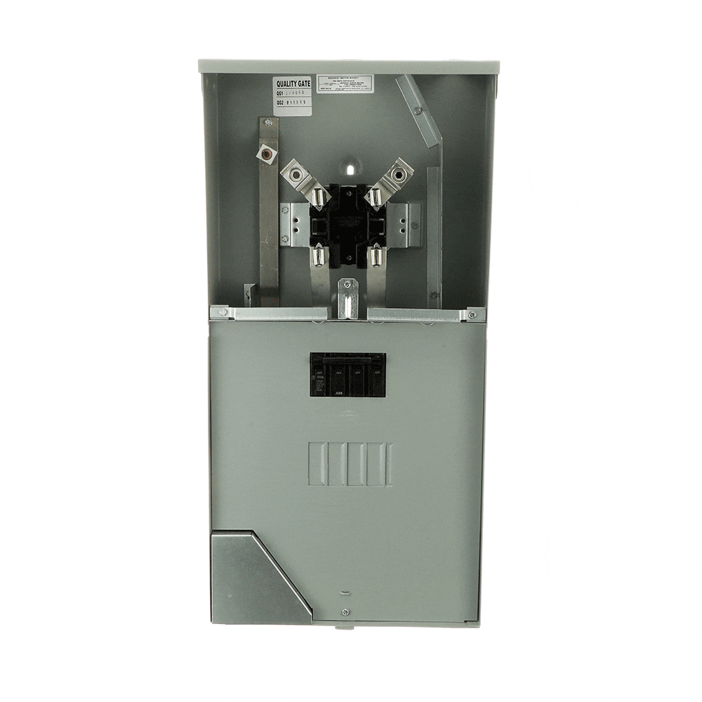 ABB ReliaHome 200-Amp 4-space load center - angle view