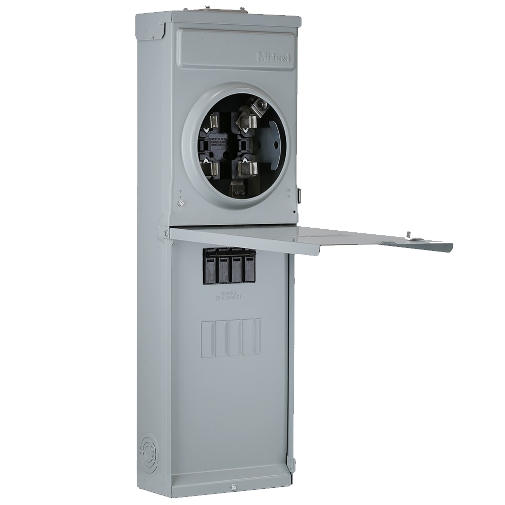Midwest Compatible with ABB and GE THQL, THHQL Standard, Pigtail AFCI, GFCI and DFCI breakers 200-Amp 4-space load center - front view