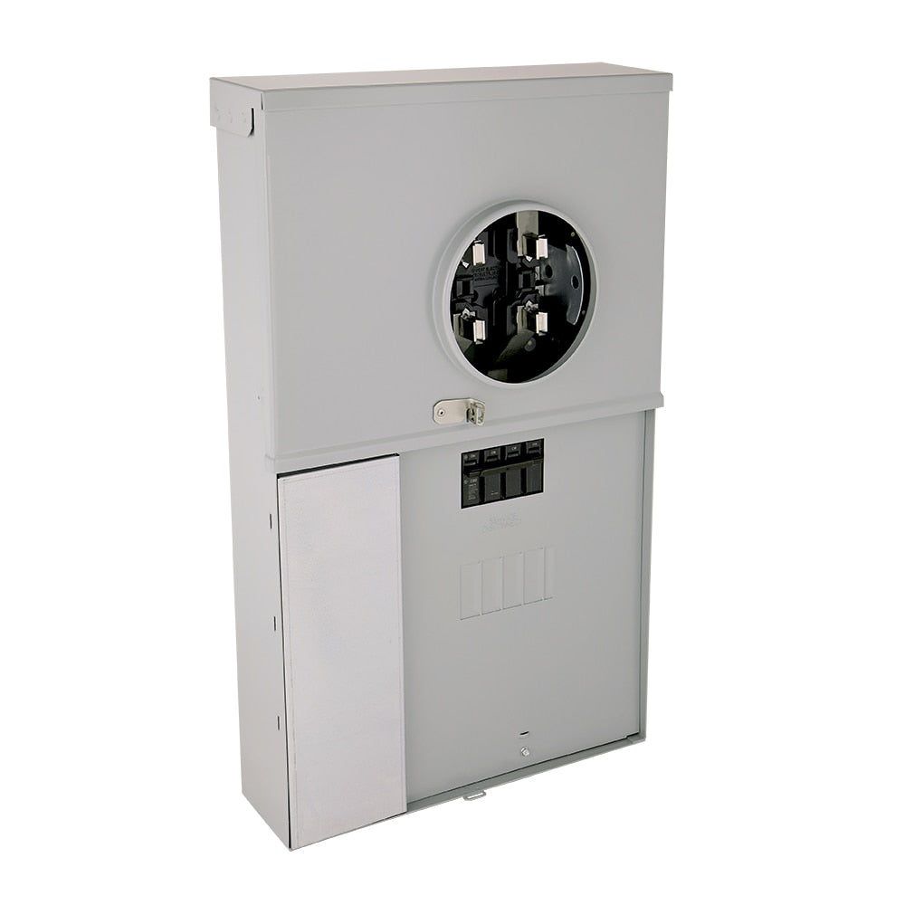 Midwest Compatible with ABB and GE THQL, THHQL Standard, Pigtail AFCI, GFCI and DFCI breakers 200-Amp 4-space load center - angle view