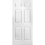 30 in. x 80 in. Textured 6-Panel Hollow Core Primed Composite Interior Door Slab - Super Arbor