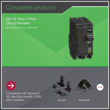 Square D QO 50-Amp 2-Pole Standard Trip Circuit Breaker