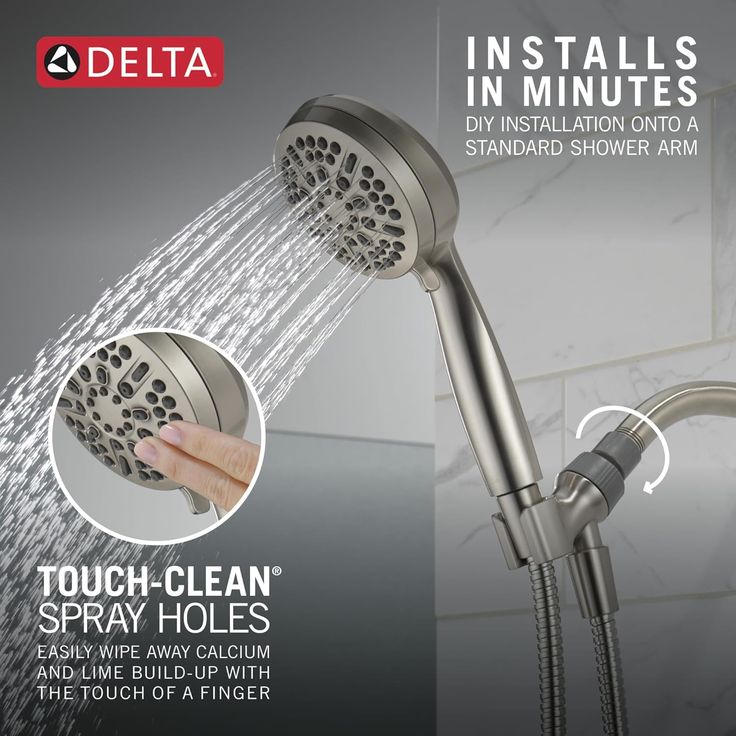 Delta Universal Showering Components Brushed Nickel 5-Spray Handheld Shower 1.75-GPM (6.6-LPM)
