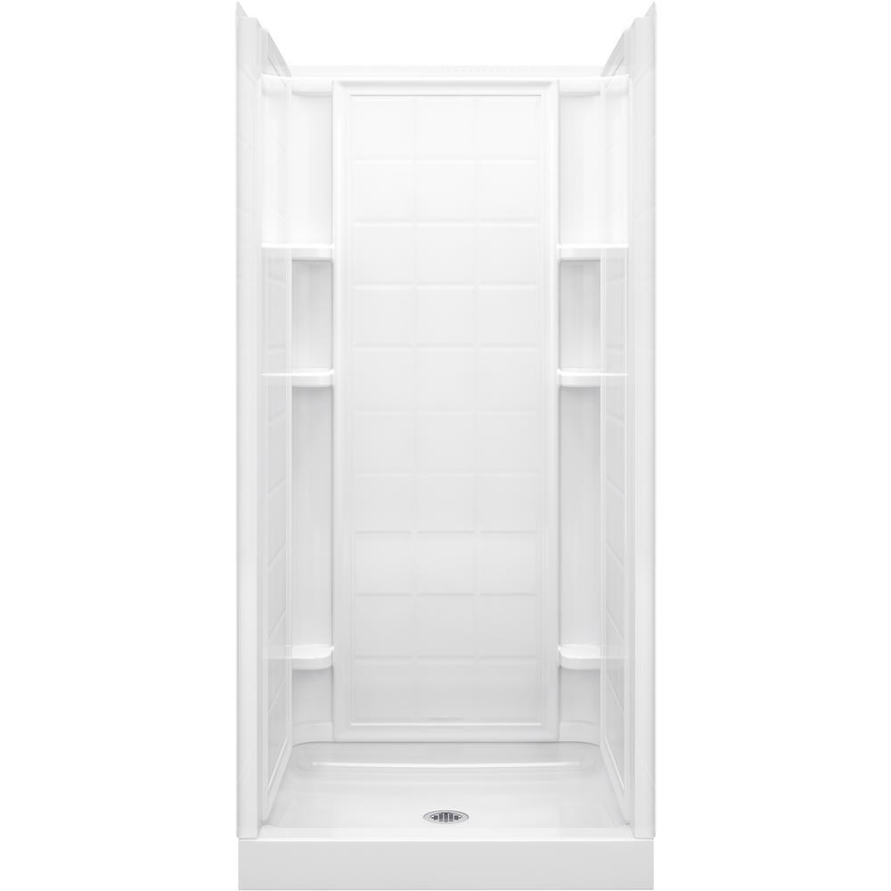 Ensemble 36 in. x 34 in. Single Threshold Shower Base in White - Super Arbor