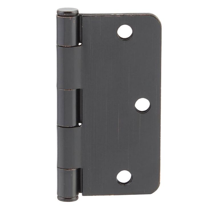 3-1/2 in. x 1/4 in. Radius Brushed Oil-Rubbed Bronze Door Hinge Value Pack (24-Pack)