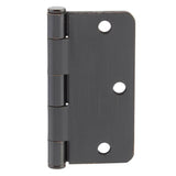 3-1/2 in. x 1/4 in. Radius Brushed Oil-Rubbed Bronze Door Hinge Value Pack (24-Pack)