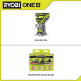 18-Volt ONE+ Cordless Fixed Base Trim Router with Roundover Router Bit Set (4-Piece) - Super Arbor