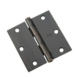 (2-Pack) 3-1/2 in. x 3-1/2 in. Antique Brass Full Mortise Butt Hinge