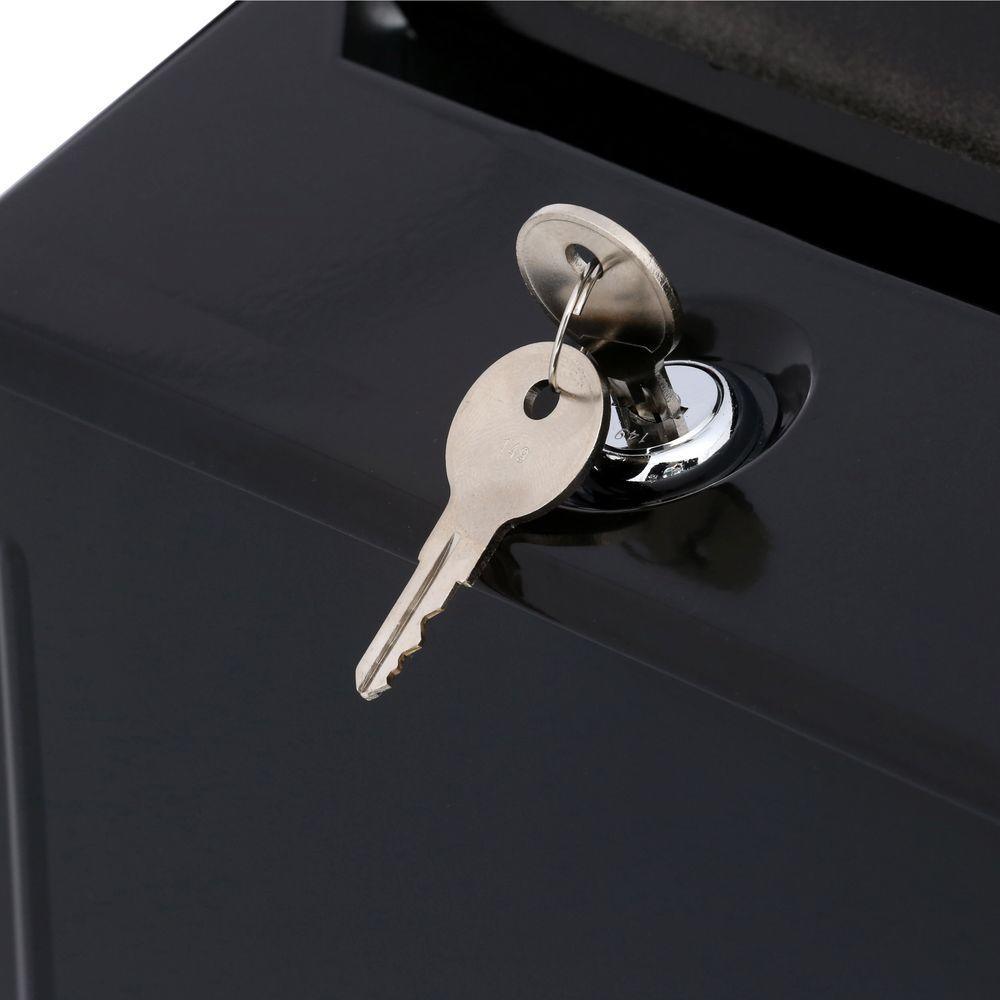 Townhouse Small, Vertical, Locking, Steel, Wall Mount Mailbox, Black - Super Arbor