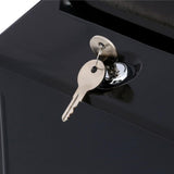 Townhouse Small, Vertical, Locking, Steel, Wall Mount Mailbox, Black - Super Arbor