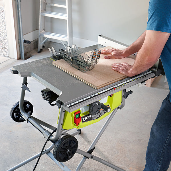RYOBI 15 Amp 10 in. Expanded Capacity Table Saw with Rolling Stand (RTS23)
