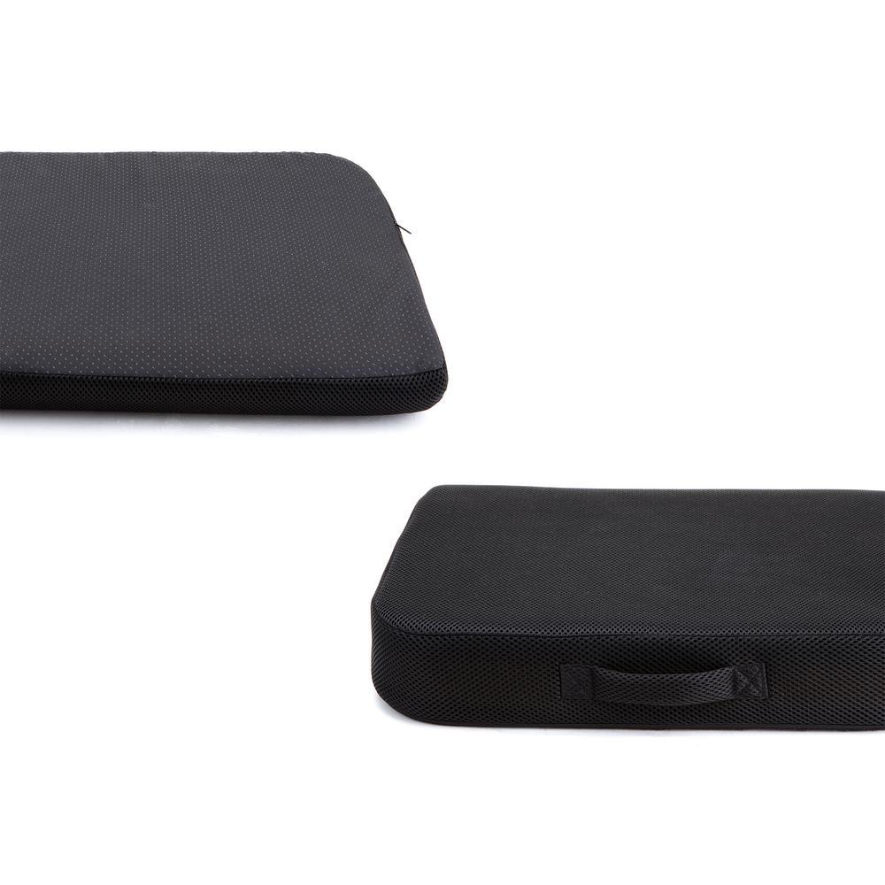 Black Large Seat Cushion with Carry Handle and Anti Slip Memory Foam Cushion Removable and Washable Cover - Super Arbor