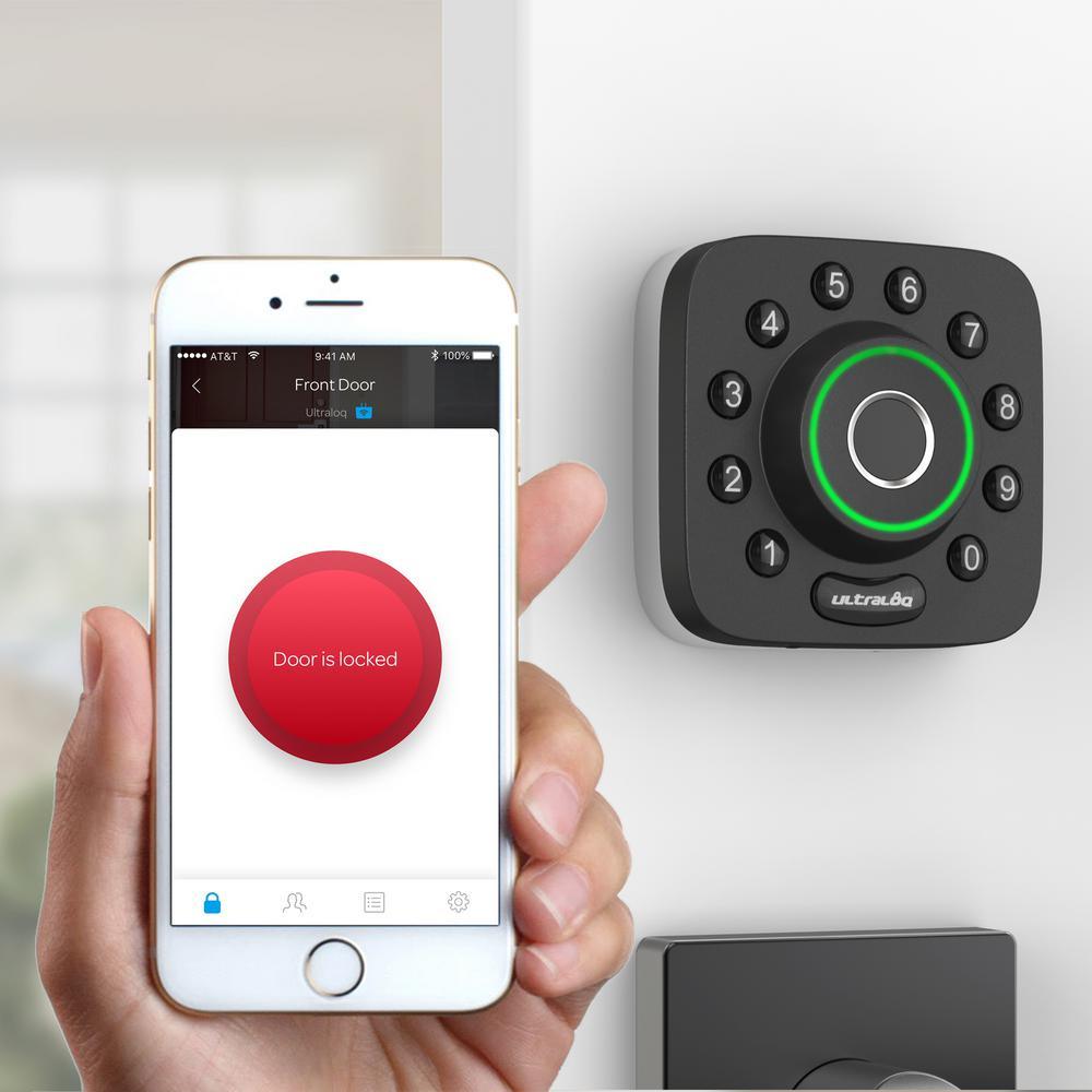 U-Bolt Pro 6-in-1 Bluetooth Enabled Fingerprint and Keypad Smart Lock Deadbolt Plus Bridge WiFi Adapter - Super Arbor
