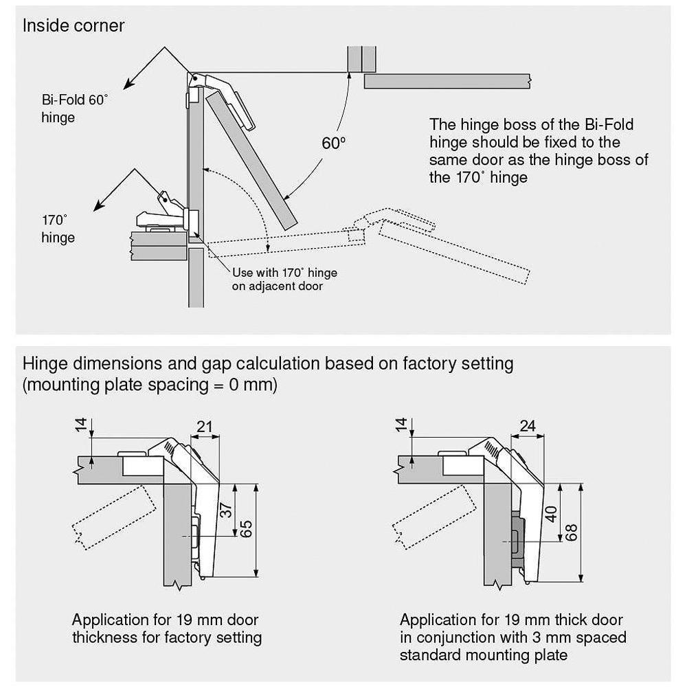 Blum Bi-Fold Frameless Cabinet Hinge (2-Pack) - Super Arbor