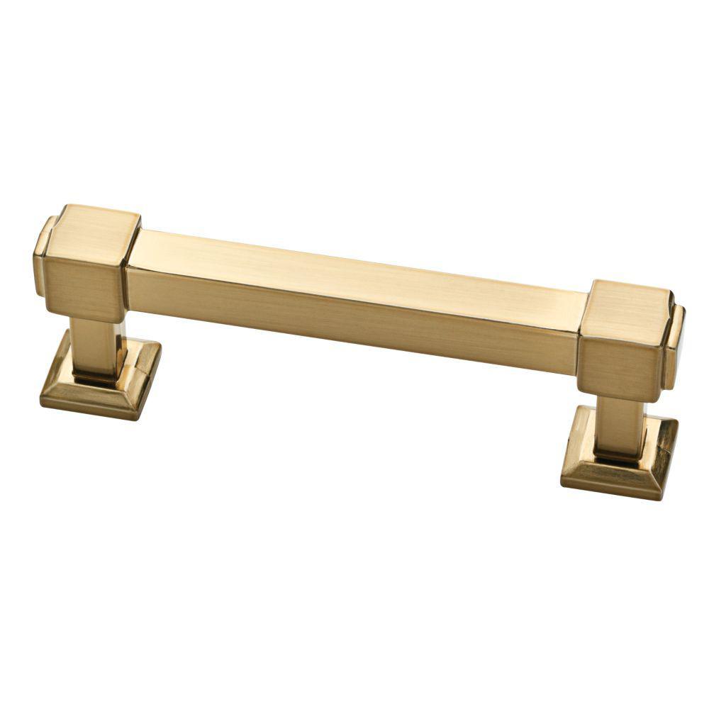Classic Square 3 in. (76mm) Center-to-Center Classic Satin Nickel and Clear Glass Bar Drawer Pull - Super Arbor