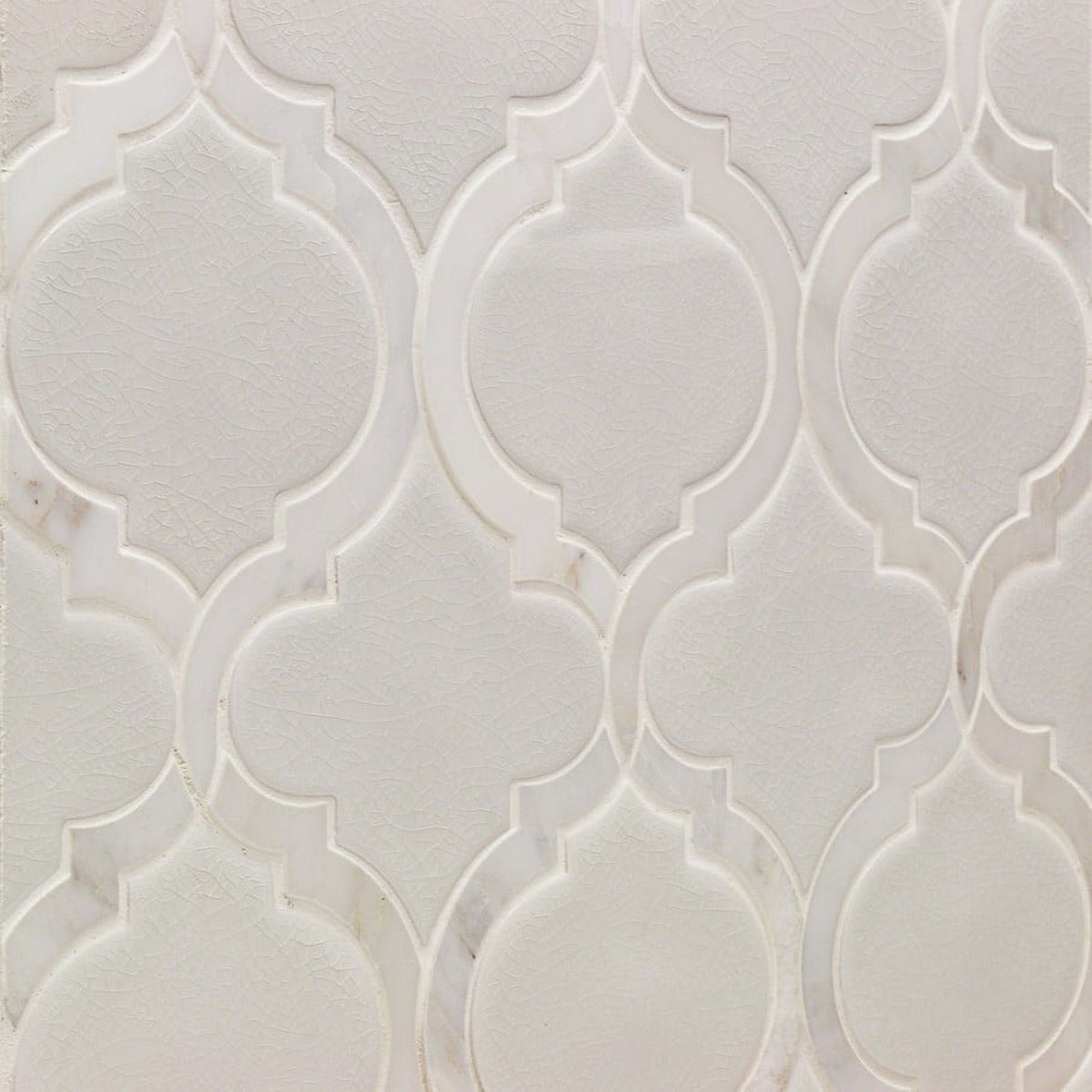 Divine Arabesque Glacier White 10 in. x 12 in. Glazed Ceramic Mosaic Tile (0.80 Sq. Ft. / Sheet)