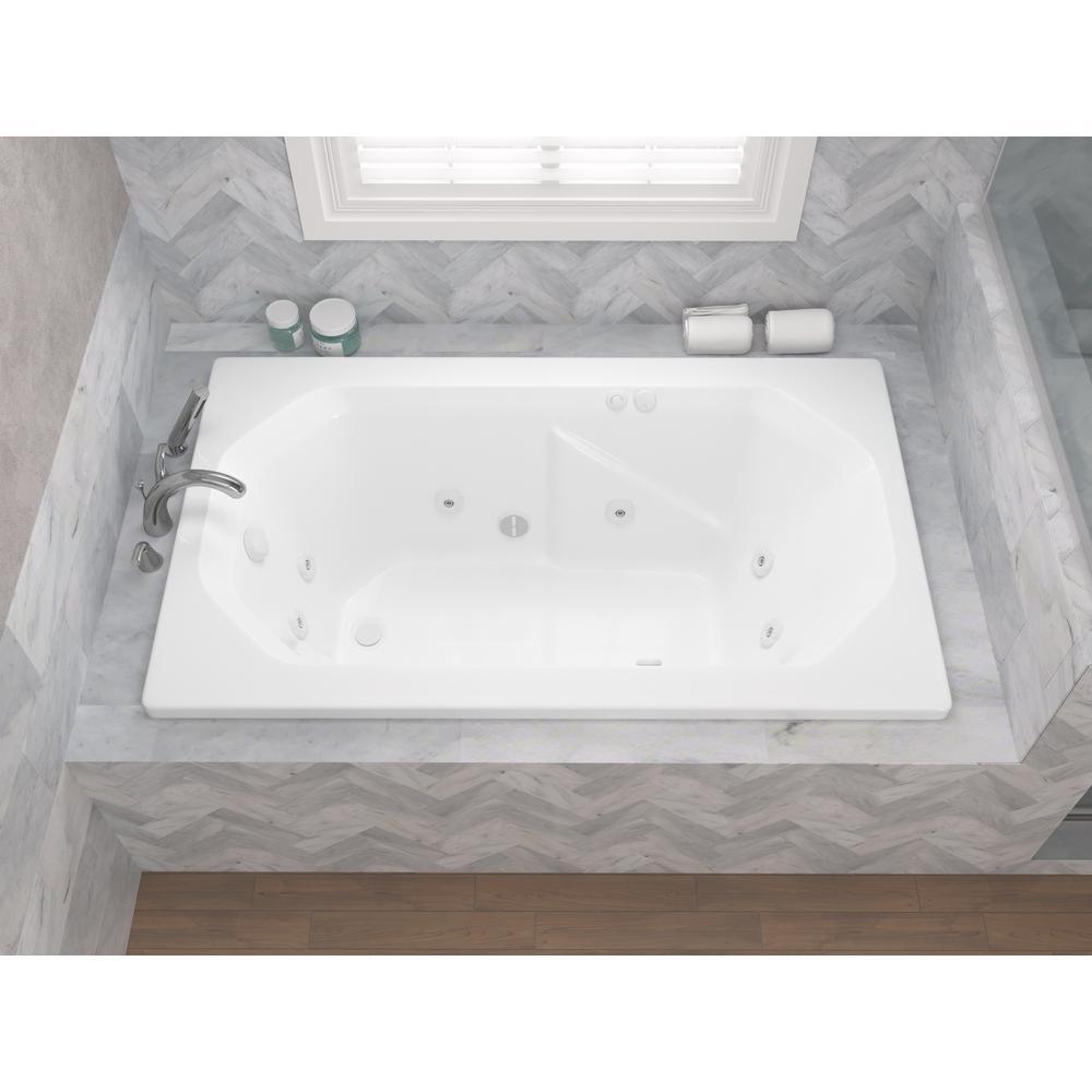 Onyx 5 ft. Rectangular Drop-in Whirlpool Bathtub in White - Super Arbor