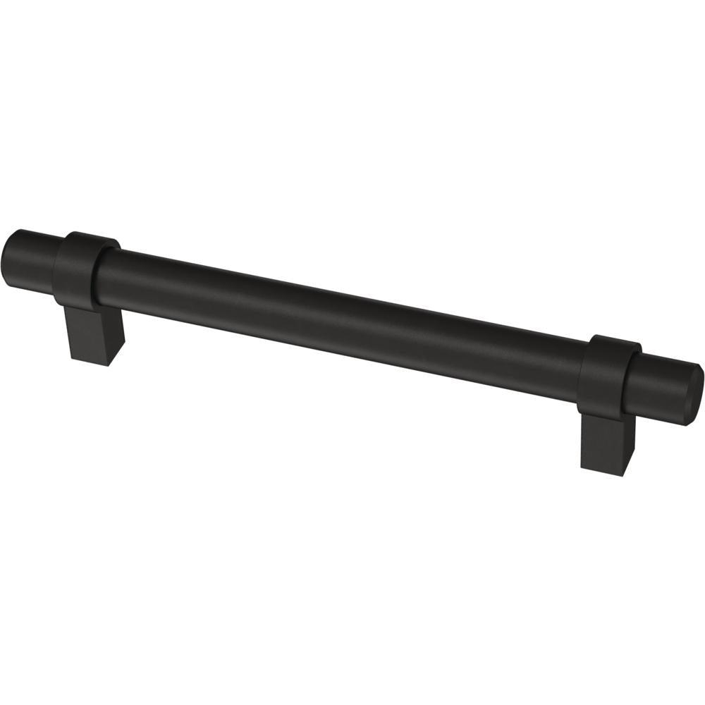 Essentials 5-1/16 in. (128mm) Center-to-Center Wrapped Matte Black Bar Pull (24-Pack) - Super Arbor