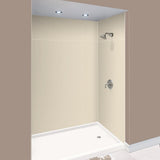 Expressions 48 in. x 48 in. x 96 in. 4-Piece Easy Up Adhesive Alcove Shower Wall Surround in Bianca - Super Arbor