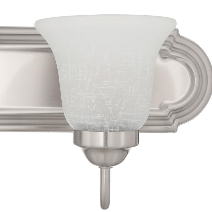 24 in. 3-Light Brushed Nickel Bathroom Vanity Light with Glass Shades