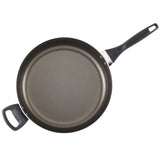 Dishwasher Safe 12 in. Aluminum Nonstick Skillet in Black with Glass Lid