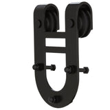 72 in. Black Horseshoe Sliding Barn Door Track and Hardware Kit