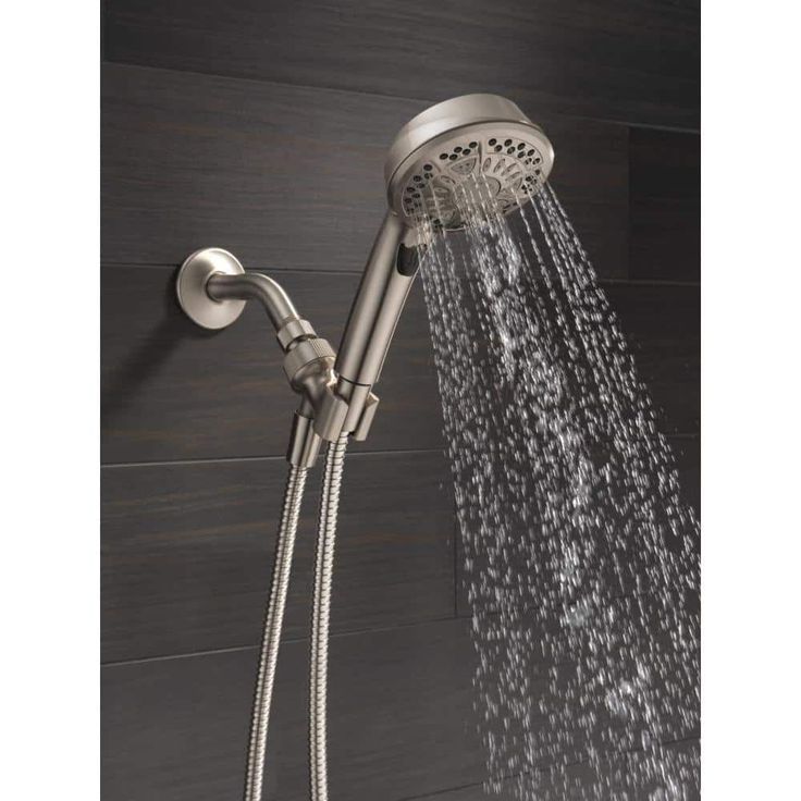 7-Spray 4.2 in. Single Wall Mount Handheld Shower Head in SpotShield Brushed Nickel