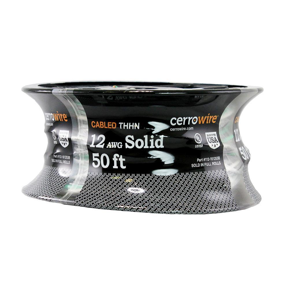 250 ft. 12-3 Black, White and Green Cabled Solid THHN Cable - Super Arbor
