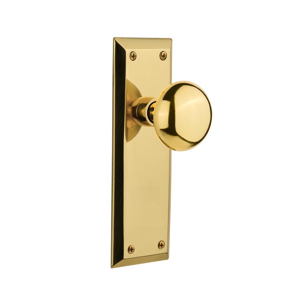 New York Plate 2-3/8 in. Backset Oil-Rubbed Bronze Privacy Bed/Bath New York Door Knob - Super Arbor