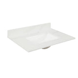 43 in. W x 22 in. D x 0.75 in. H Quartz Vanity Top in Statuario White with White Basin - Super Arbor