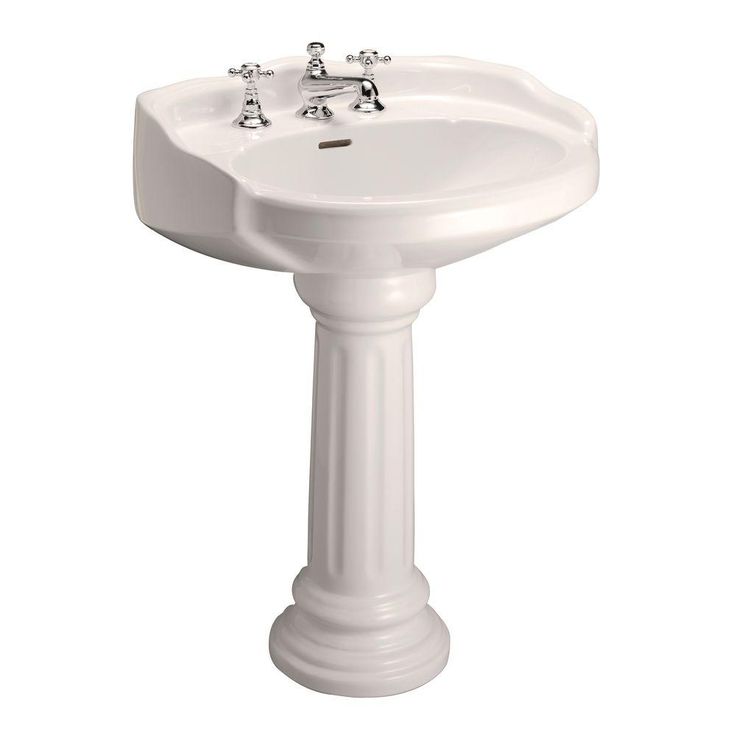 Pegasus Victoria 26 in. Pedestal Combo Bathroom Sink for 4 in. Centerset in White