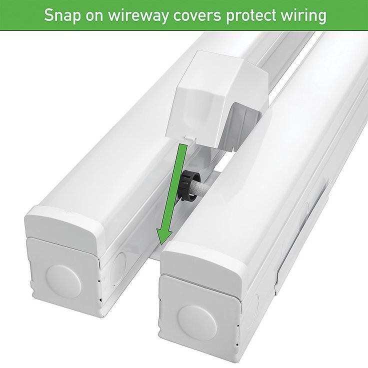 8 ft. (Two 4 ft.) 440-Watt Equivalent Integrated LED White Commercial Strip Light Fixture High Output 11000 Lumens 4000K