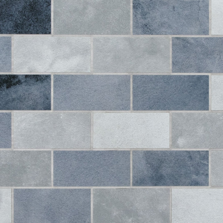 SUNWINGS Blue Cement 10-in x 11-in Matte Composite Subway Peel and stick Mosaic Wall Tile product image