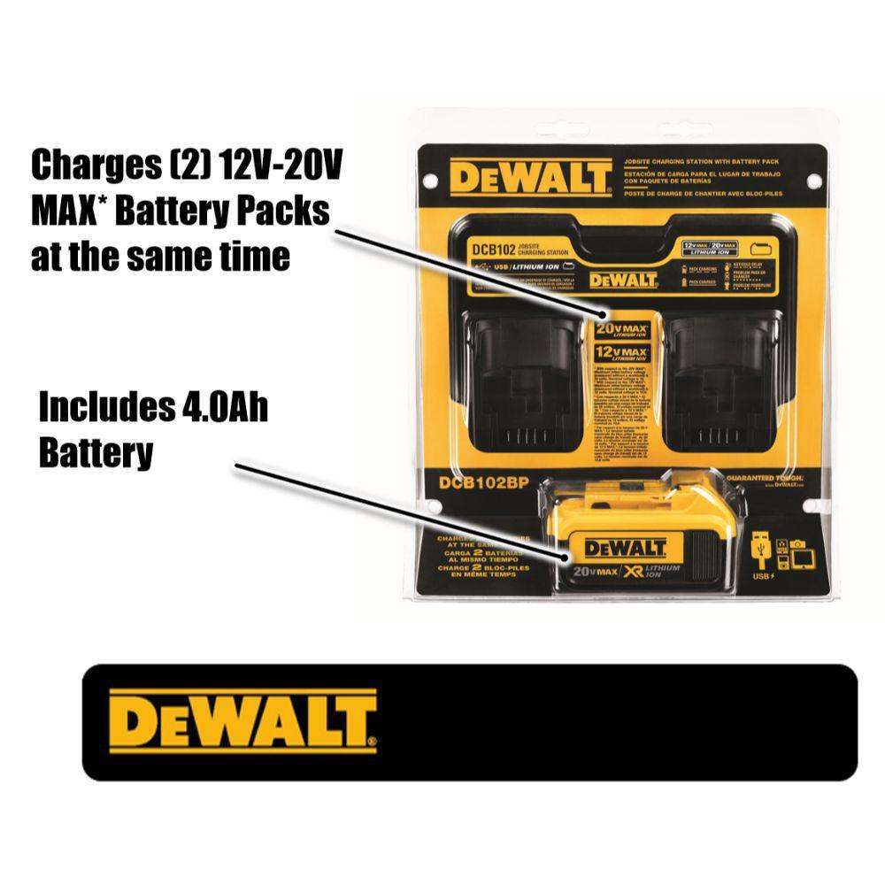 20-Volt MAX XR Lithium-Ion Premium Battery Pack 4.0Ah and Dual Port Charger with (2) USB Ports - Super Arbor