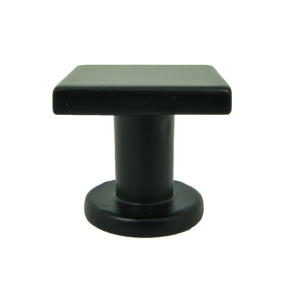 SoHo 1 in. Matte Black Square Cabinet Knob (10-Pack) - Super Arbor