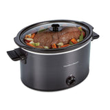 10 Qt. Black Slow Cooker with Folding Handles