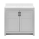 Style Selections Lowry 37-in Light Gray Single Sink Bathroom Vanity with White Acrylic Top