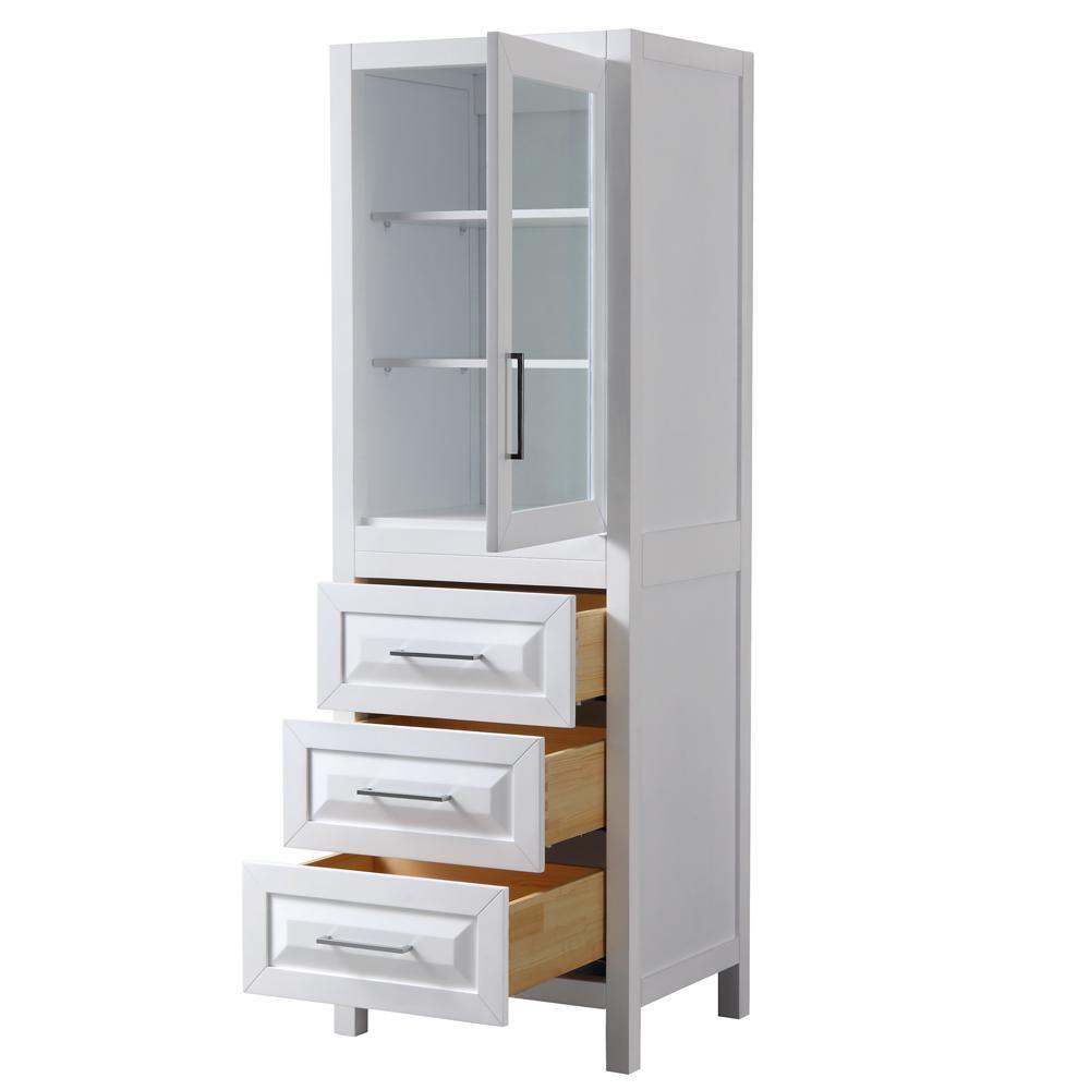 Daria 24 in. W x 71-1/4 in. H x 20 in. D Bathroom Linen Storage Tower Cabinet in White - Super Arbor
