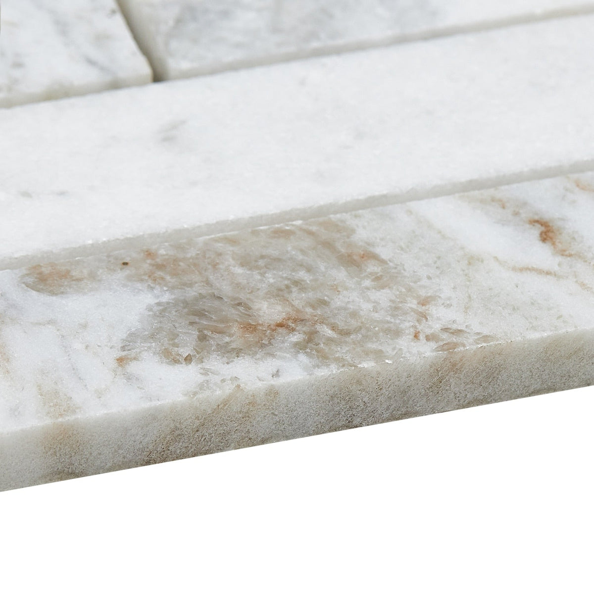 American Olean Genuine Stone White Ember 11-in x 12-in Honed Marble Herringbone Floor and Wall Mosaic Tile (0.67-sq ft per Piece)