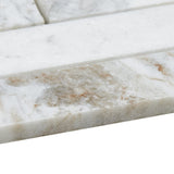 American Olean Genuine Stone White Ember 11-in x 12-in Honed Marble Herringbone Floor and Wall Mosaic Tile (0.67-sq ft per Piece)