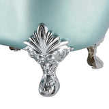 59 in. Fiberglass Double Slipper Clawfoot Non-Whirlpool Bathtub in Matte Lichen Green - Super Arbor